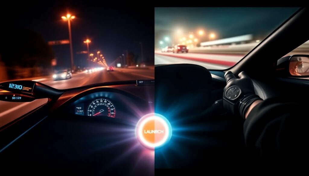 Техника старта в драг-рейсинге: работа с лаунч-контролем, сцеплением и давлением в шинах - иллюстрация