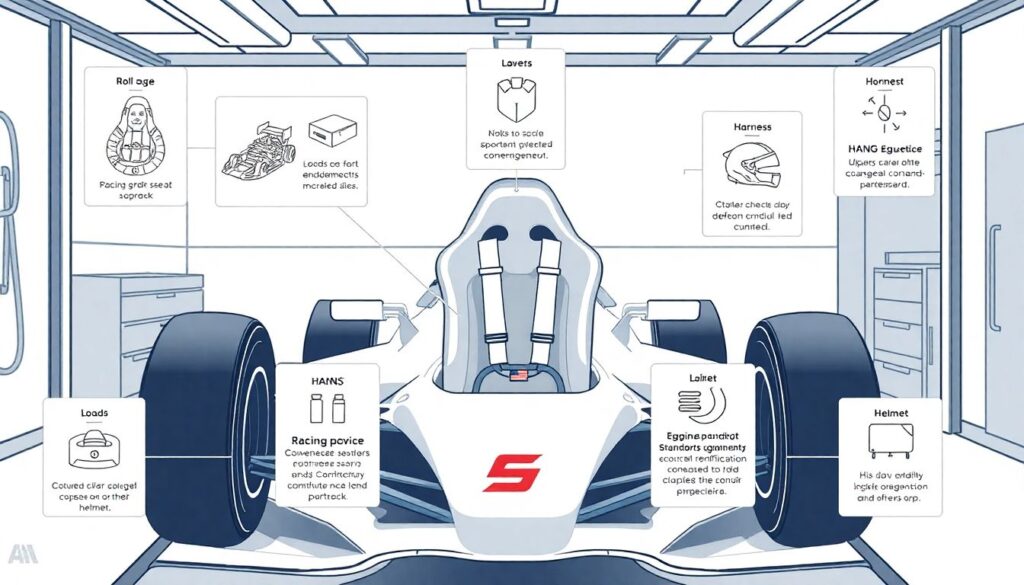 Система безопасности в автоспорте: каркасы, кресла, ремни, HANS и их сертификация в России - иллюстрация