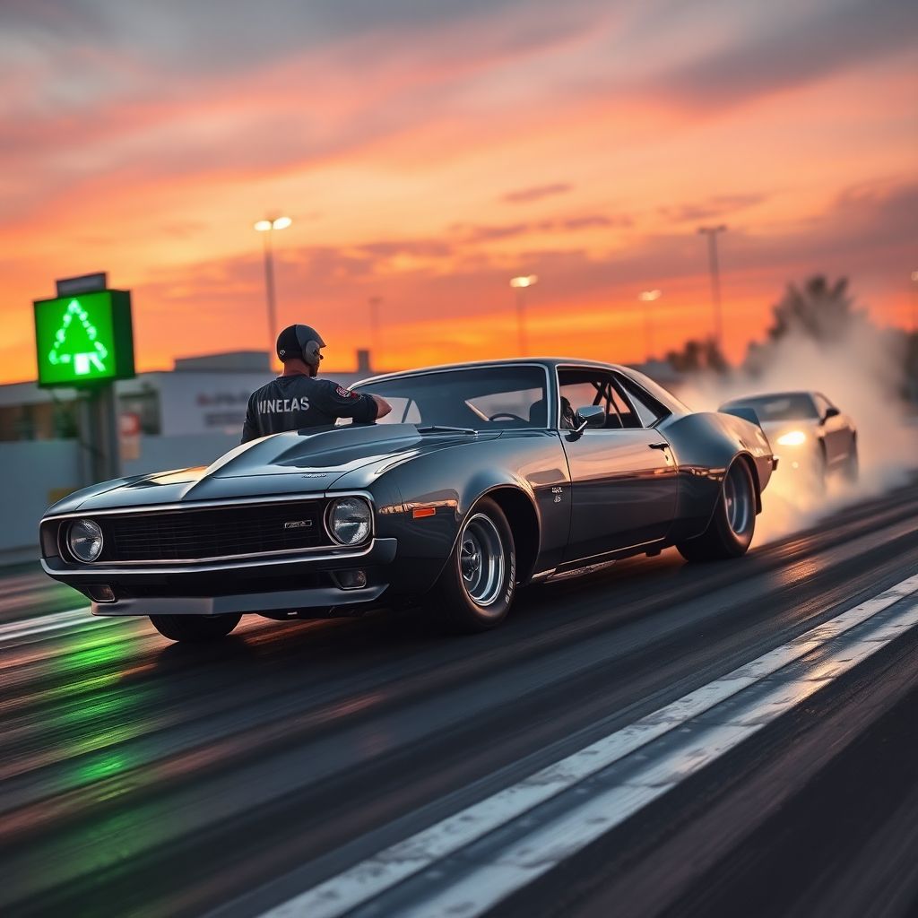 Подготовка к старту в драг-рейсинге: реакция, прогрев резины и работа с треком