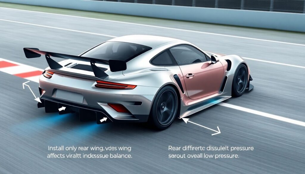 Аэродинамика в профессиональных кольцевых машинах: сплиттеры, диффузоры, антикрылья и их влияние на время круга - иллюстрация