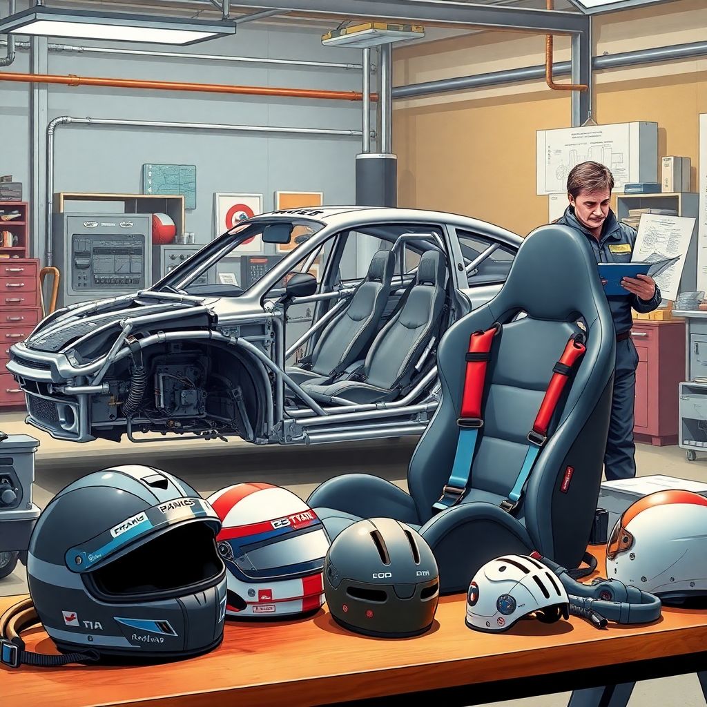 Безопасность в автоспорте с каркасами безопасности, спортивными креслами и Hans по требованиям РАФ