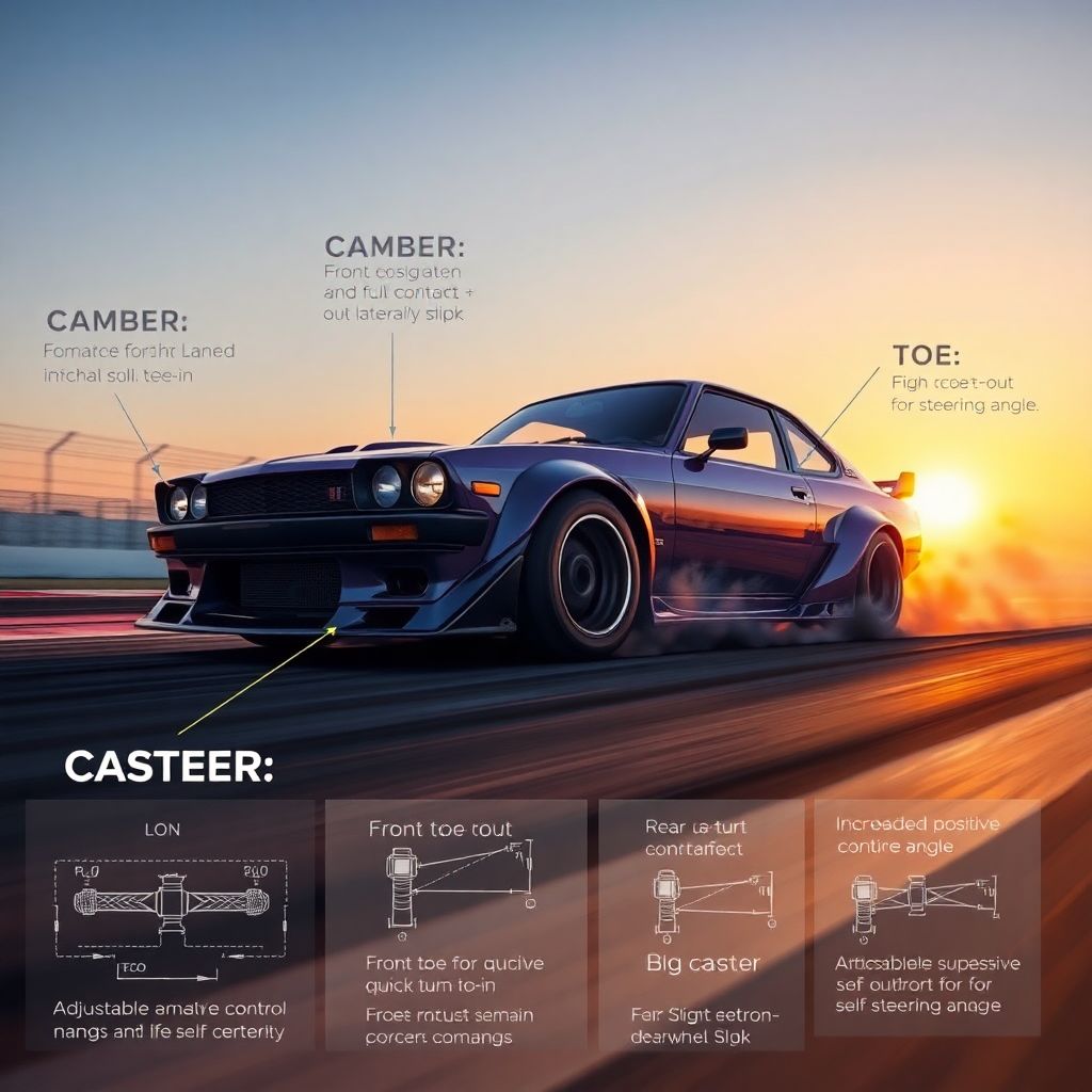 Настройка шасси для дрифта: развал, схождение и кастор в управлении заносом