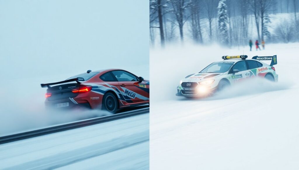 Битва приводов: передний, задний и полный в дрифте, ралли и кольцевых гонках - иллюстрация